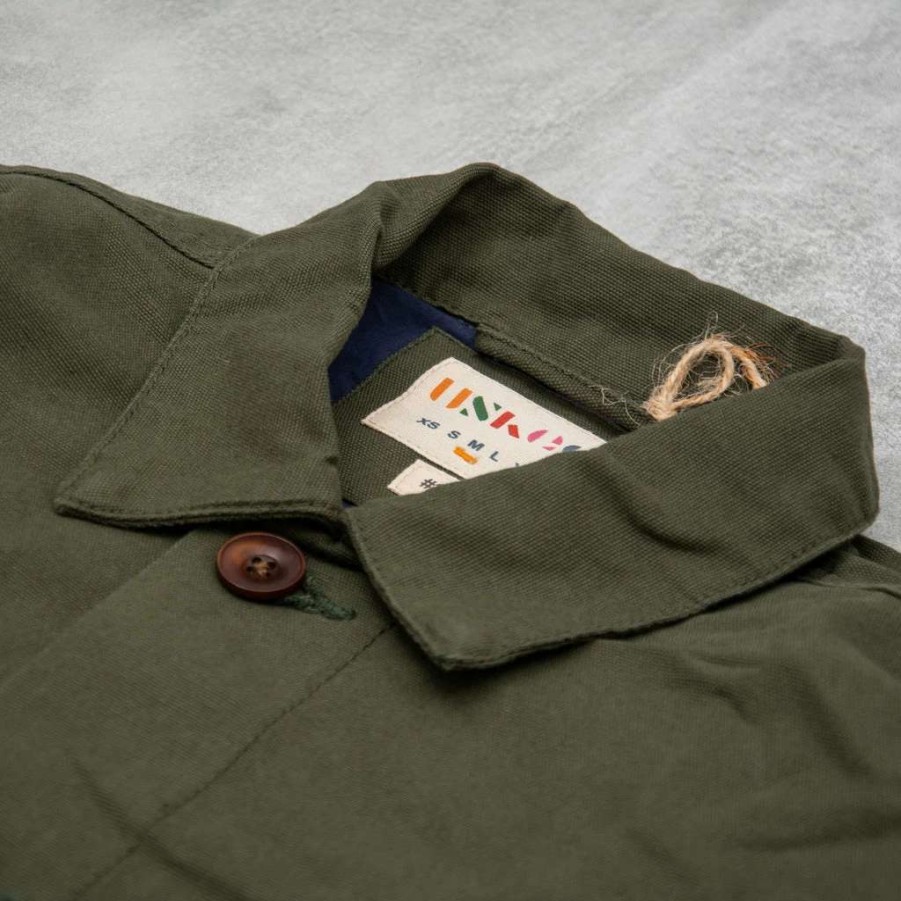 Shirts * | Uskees 3003 Button Single Pocket Shirt Vine Green