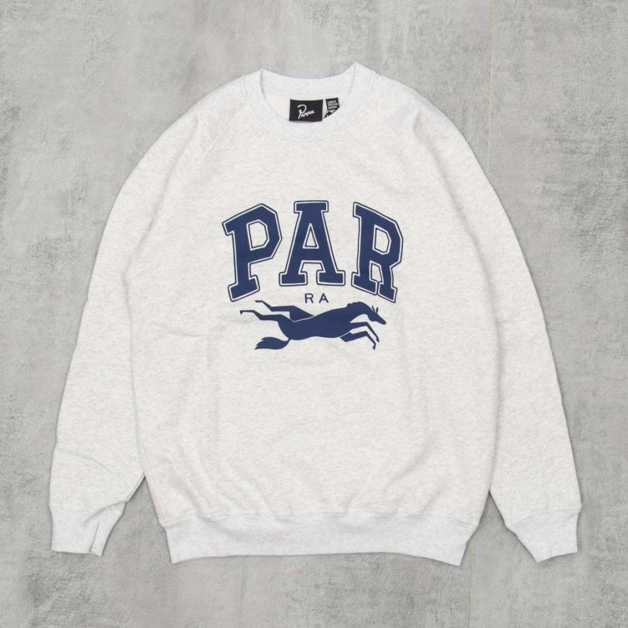 Sweats & Hoods * | By Parra College Horse Crew Sweatshirt Ash Grey