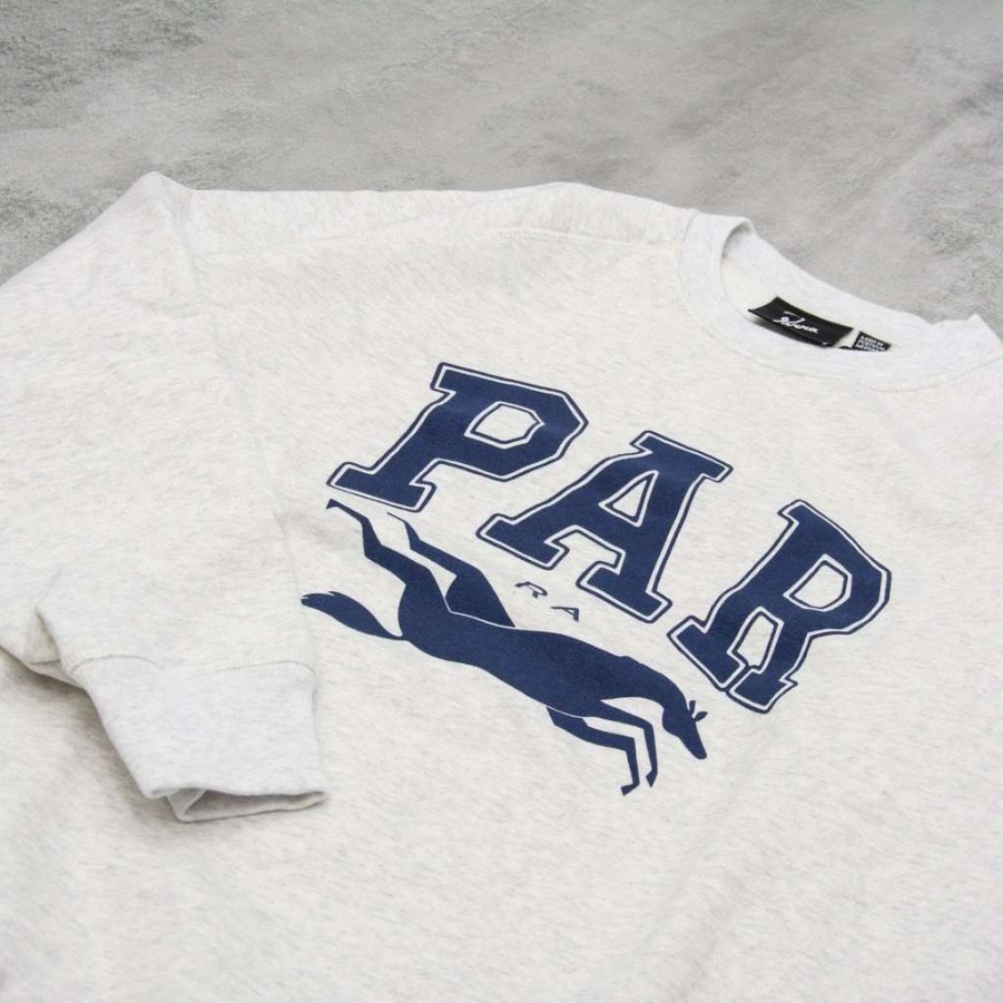 Sweats & Hoods * | By Parra College Horse Crew Sweatshirt Ash Grey