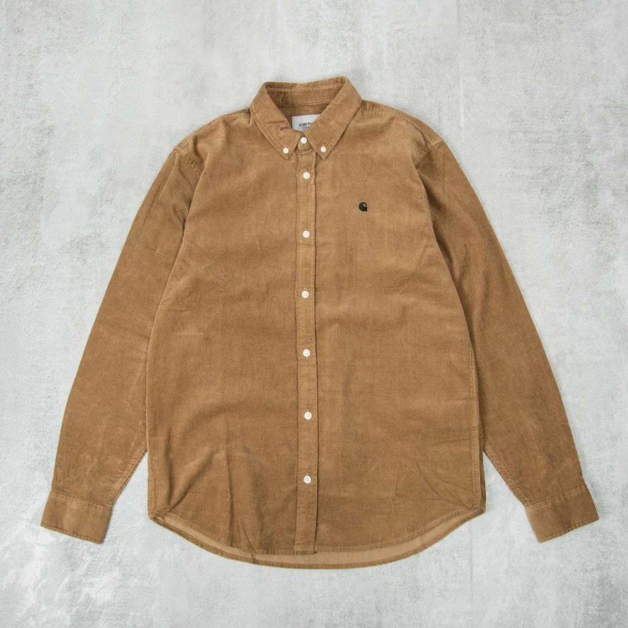 Shirts * | Carhartt Wip Madison Fine Cord L/S Shirt Buffalo / Black