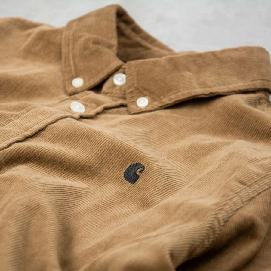 Shirts * | Carhartt Wip Madison Fine Cord L/S Shirt Buffalo / Black