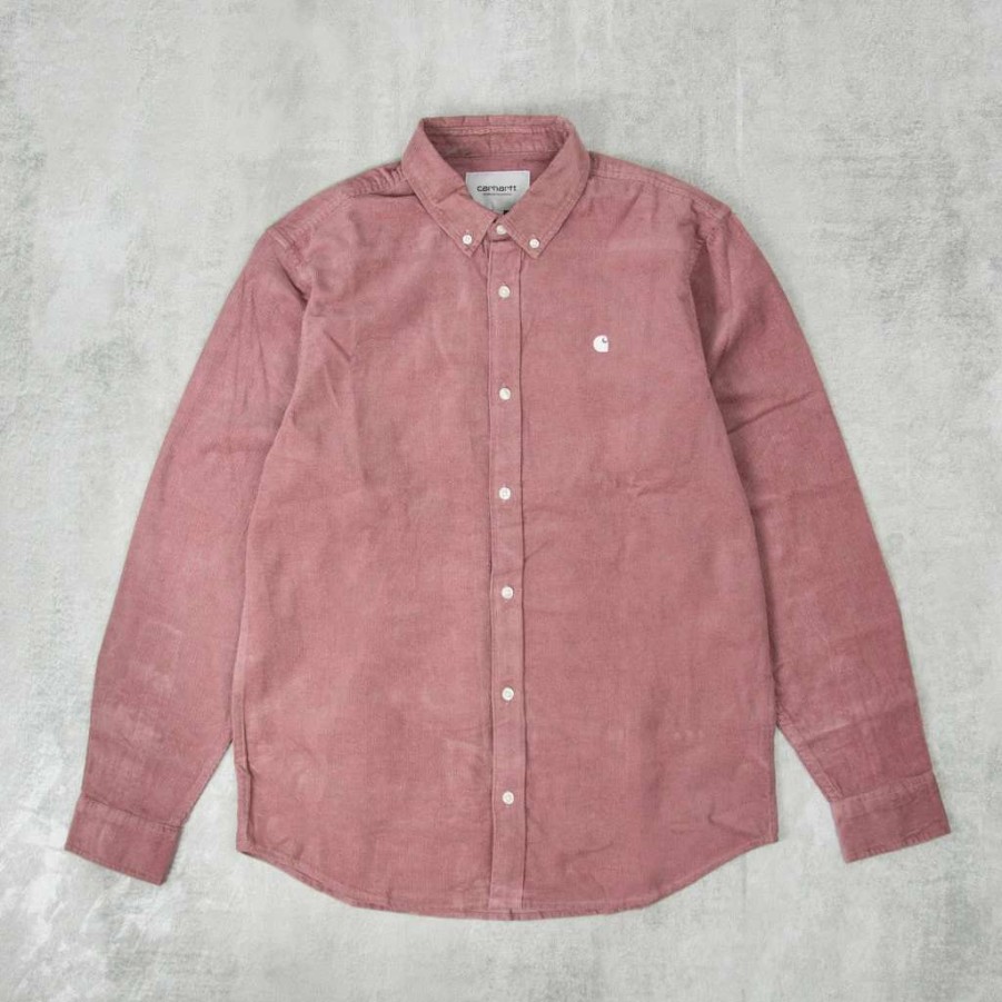 Shirts * | Carhartt Wip Madison Fine Cord L/S Shirt Lupinus / White