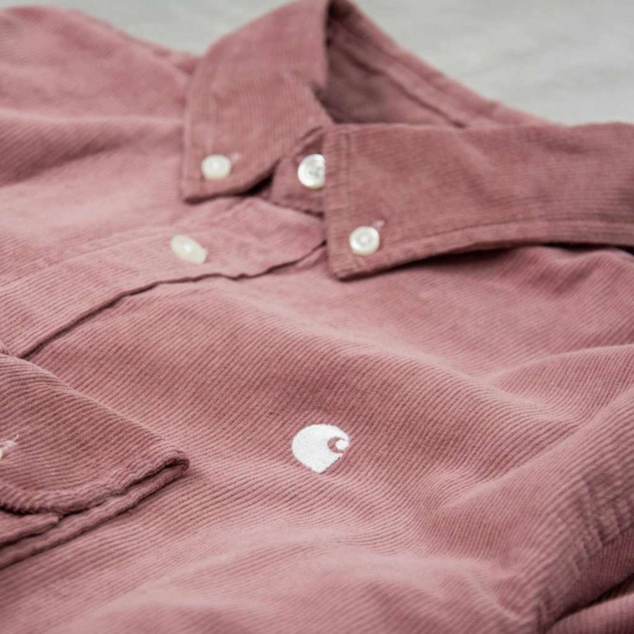 Shirts * | Carhartt Wip Madison Fine Cord L/S Shirt Lupinus / White