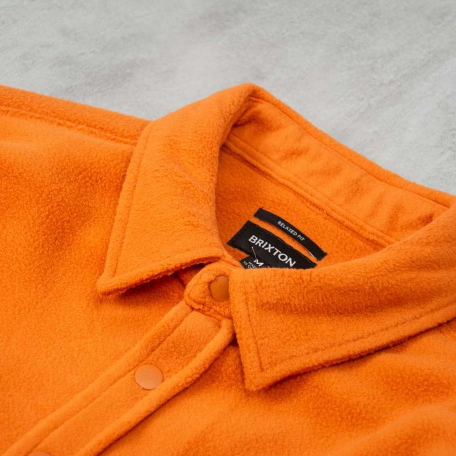 Shirts * | Brixton Bowery Arctic Stretch Fleece Burnt Orange