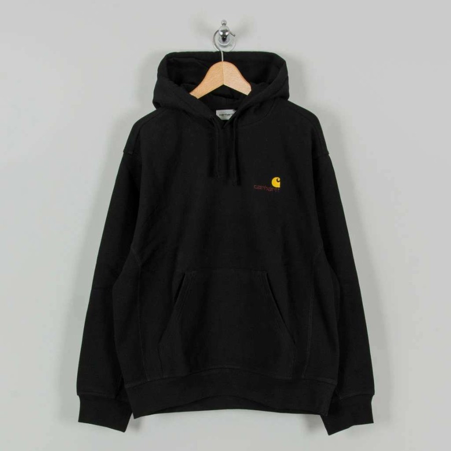 Sweats & Hoods * | Carhartt Wip American Script Hooded Sweat Black