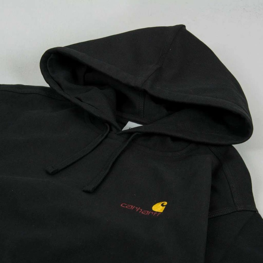 Sweats & Hoods * | Carhartt Wip American Script Hooded Sweat Black