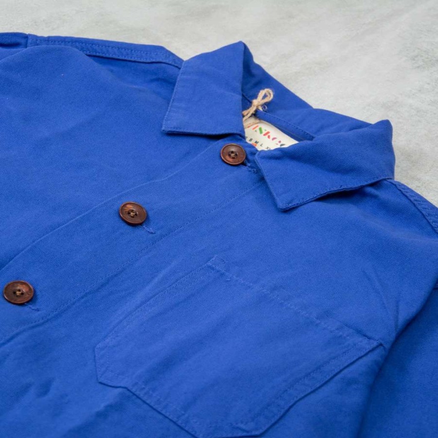 Shirts * | Uskees 3001 Button Overshirt Ultra Blue