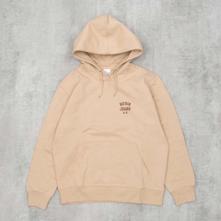 Sweats & Hoods * | Nudie Franke Logo Hood Cream