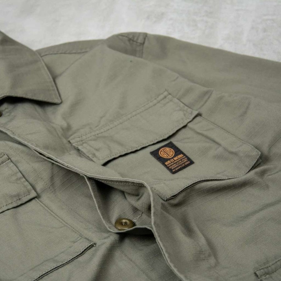 Shirts * | Deus Ex Machina Sawyer Bdu Shirt Lichen Green