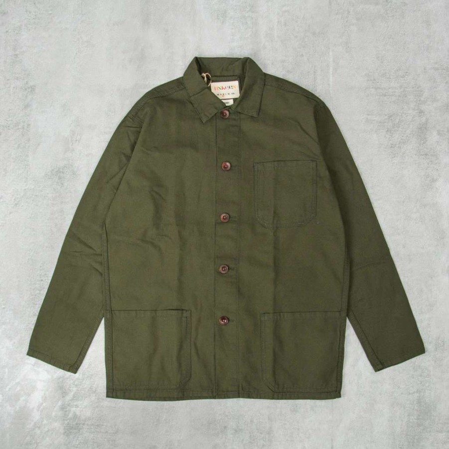 Shirts * | Uskees 3001 Button Overshirt Vine Green