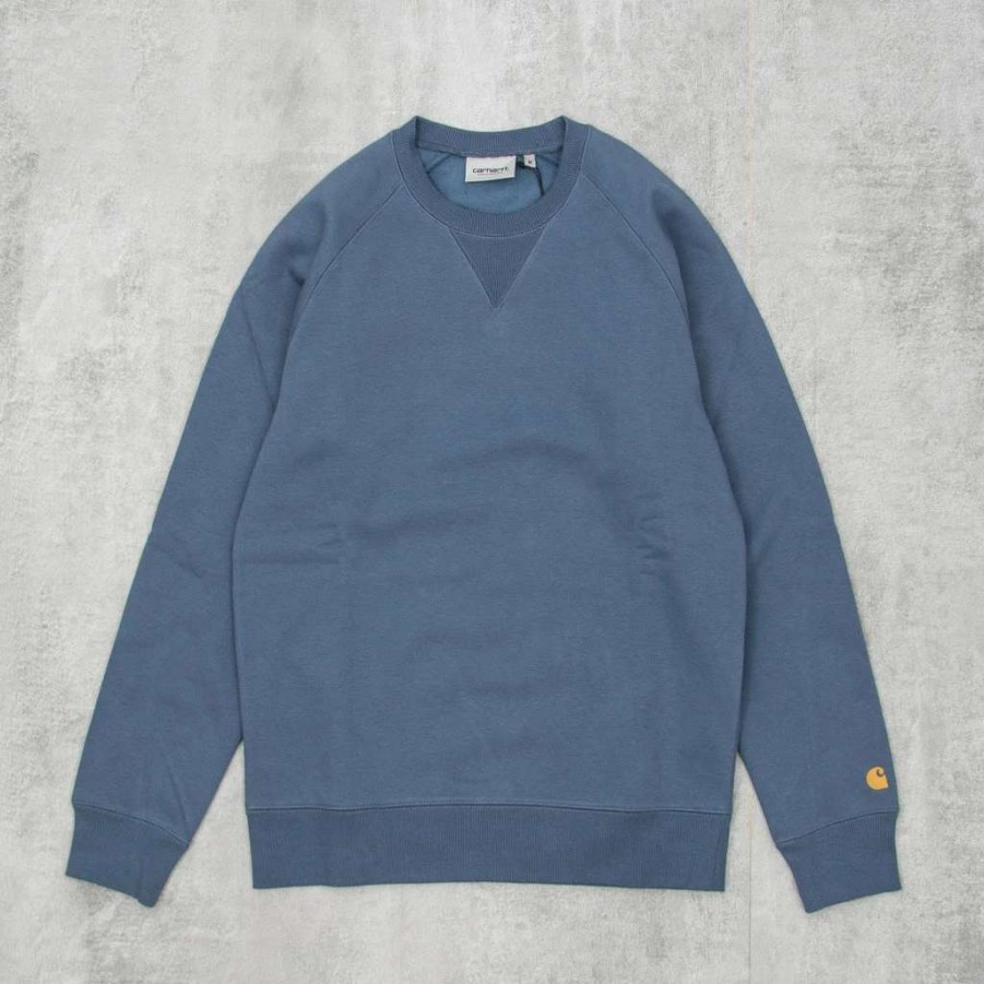 Sweats & Hoods * | Carhartt Wip Chase Sweatshirt Storm Blue