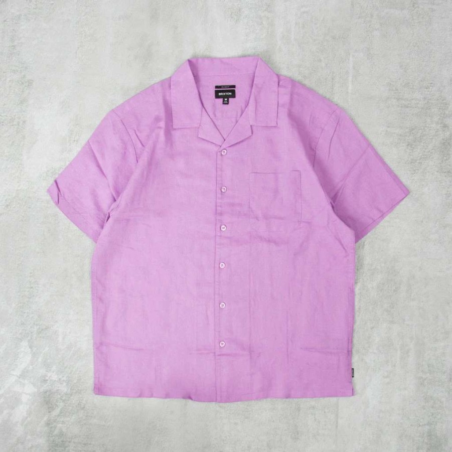 Shirts * | Brixton Bunker S/S Plain Woven Shirt Orchid