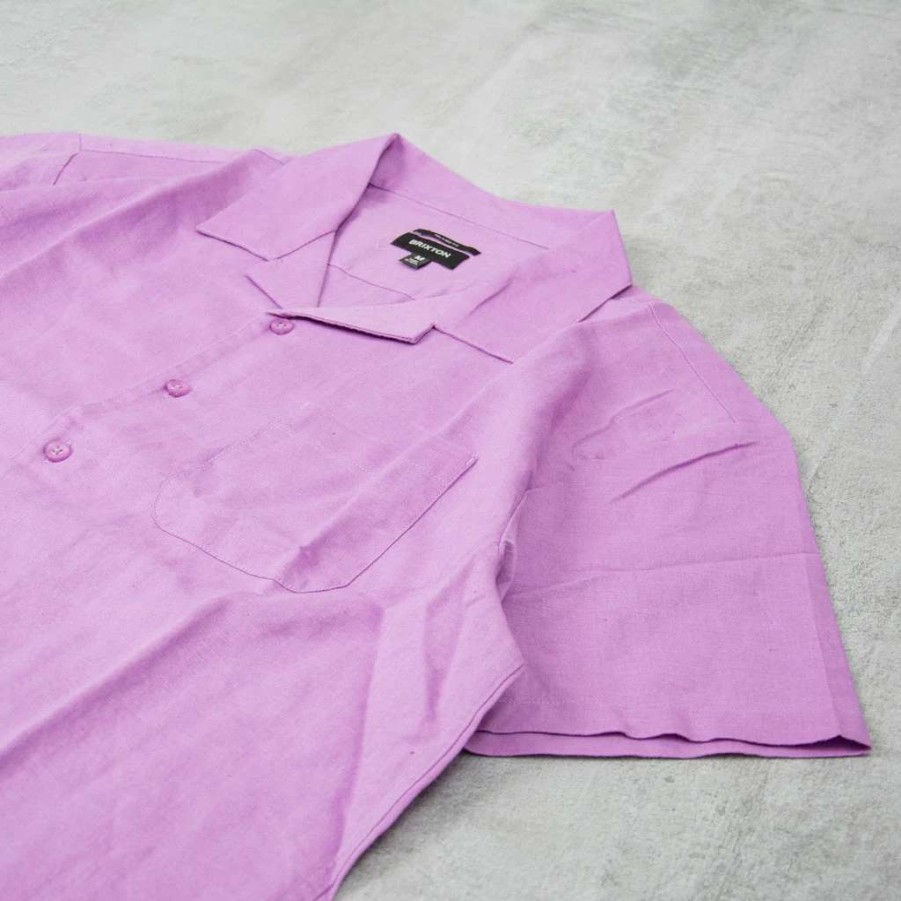 Shirts * | Brixton Bunker S/S Plain Woven Shirt Orchid