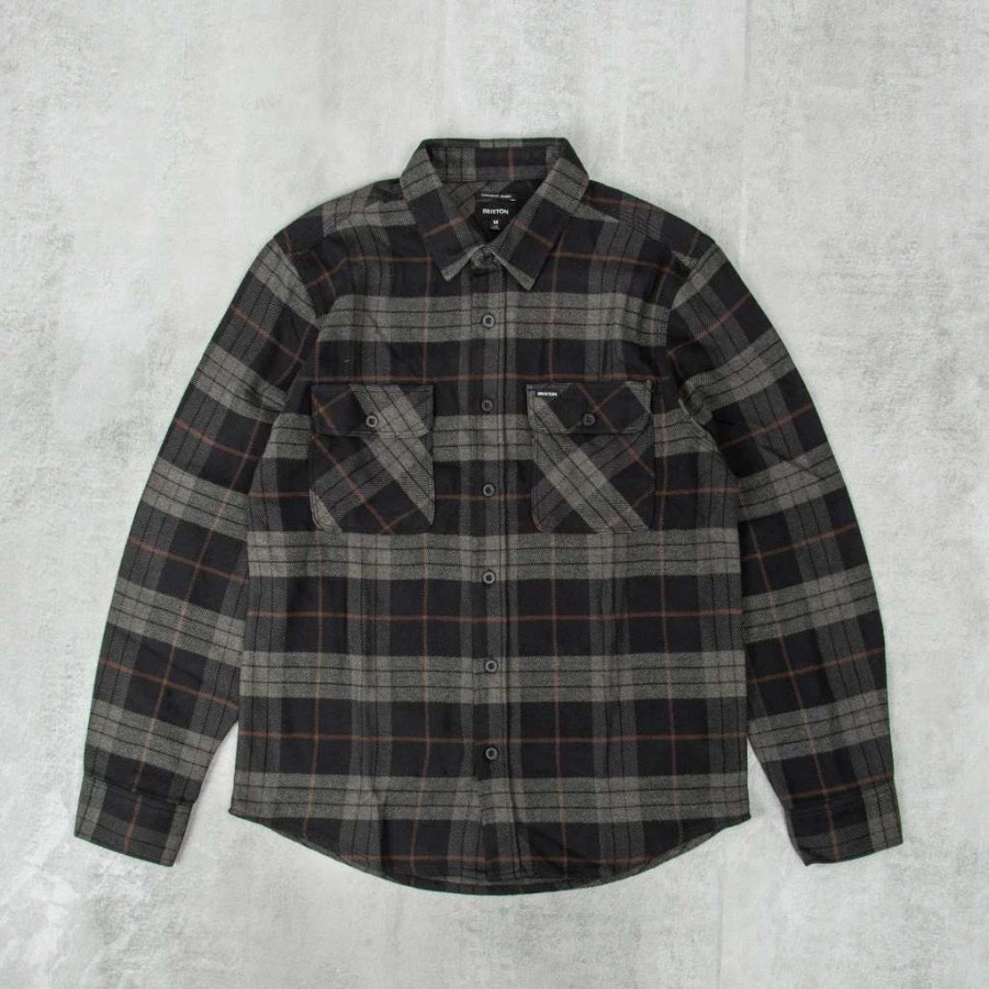 Shirts * | Brixton Bowery L/S Flannel Shirt Black / Charcoal