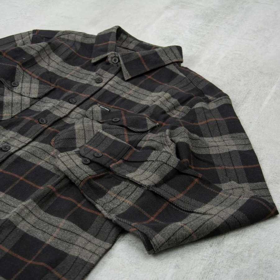 Shirts * | Brixton Bowery L/S Flannel Shirt Black / Charcoal