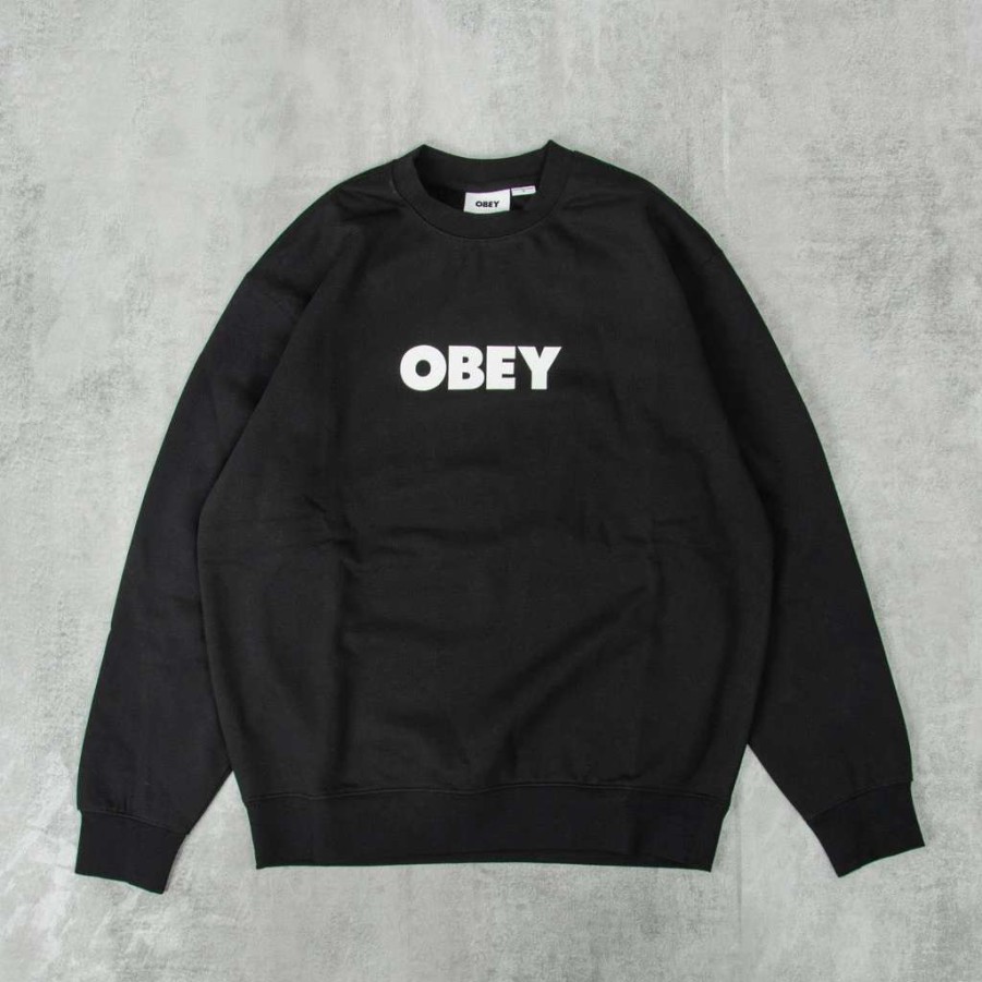 Sweats & Hoods * | Obey Bold Crew Black