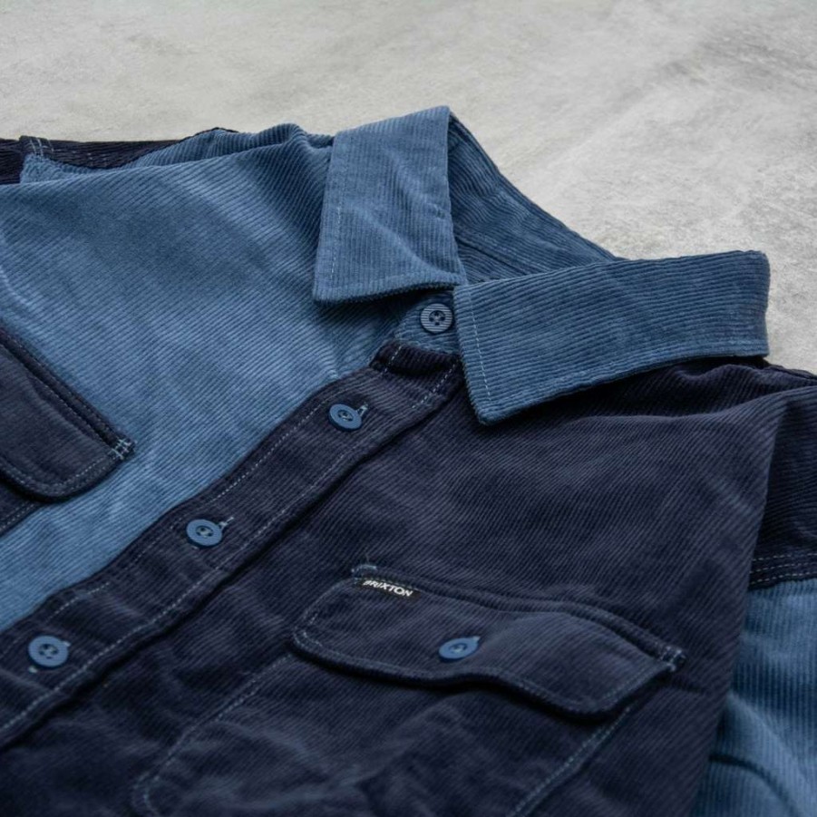 Shirts * | Brixton Bowery Corduroy L/S Flannel Shirt Joe Blue