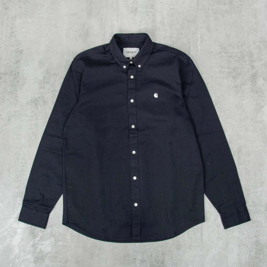 Shirts * | Carhartt Wip Madison L/S Shirt Dark Navy / Wax