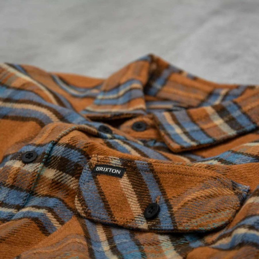 Shirts * | Brixton Bowery L/S Flannel Shirt Lion