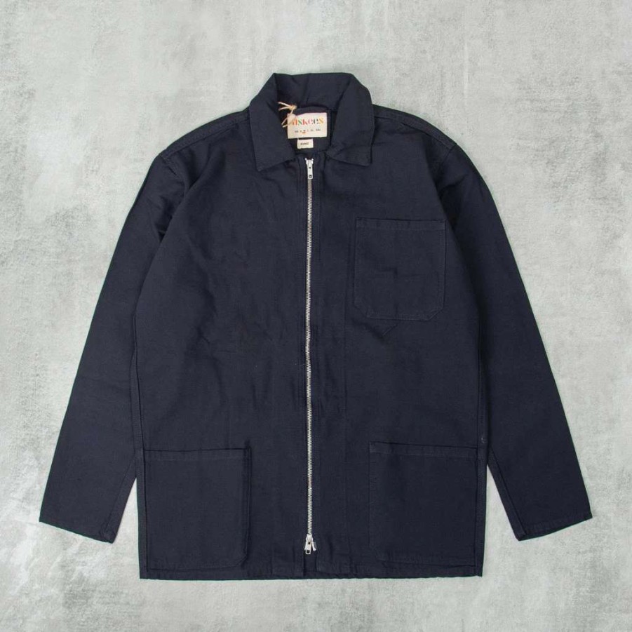 Shirts * | Uskees 3002 Zip Front Overshirt Midnight Blue