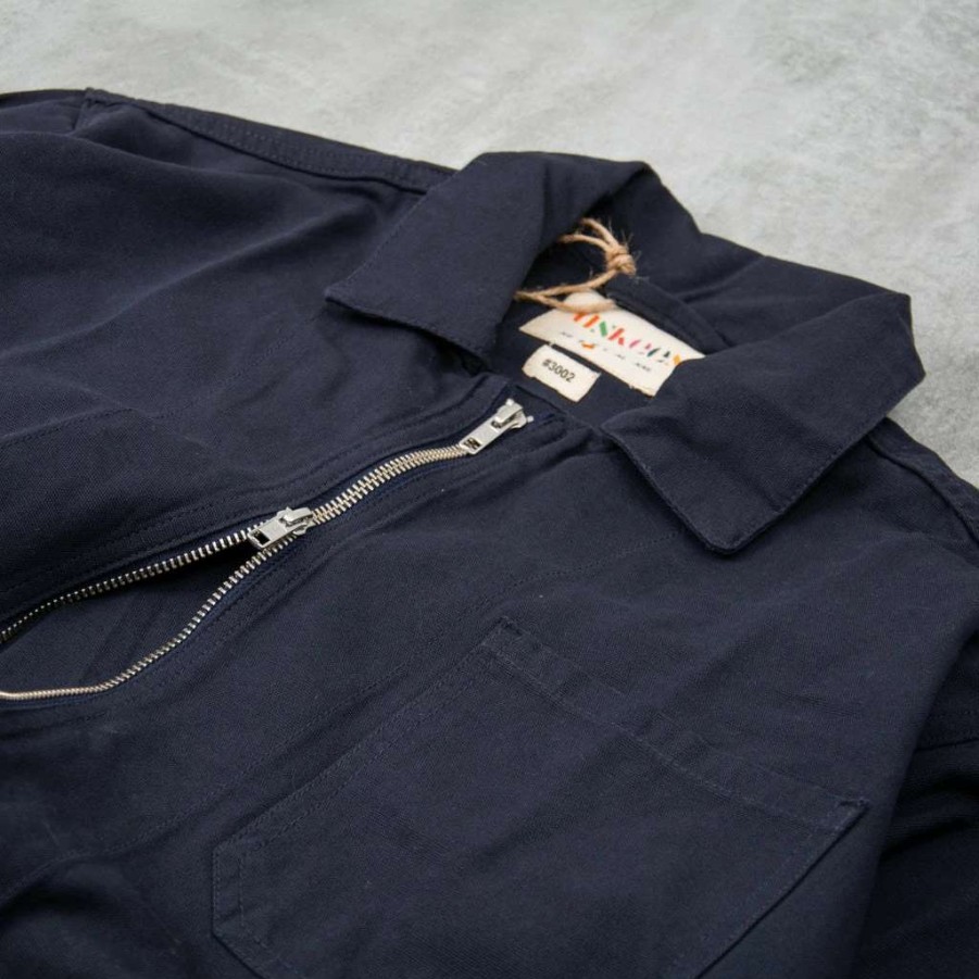 Shirts * | Uskees 3002 Zip Front Overshirt Midnight Blue