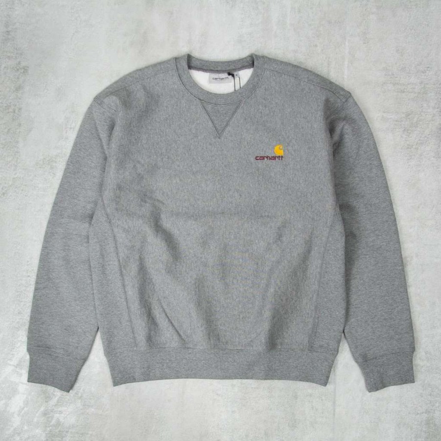 Sweats & Hoods * | Carhartt Wip American Script Sweat Dark Grey Heather