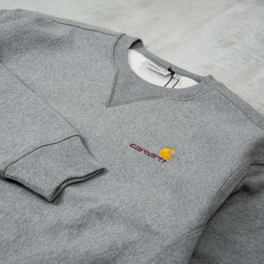 Sweats & Hoods * | Carhartt Wip American Script Sweat Dark Grey Heather