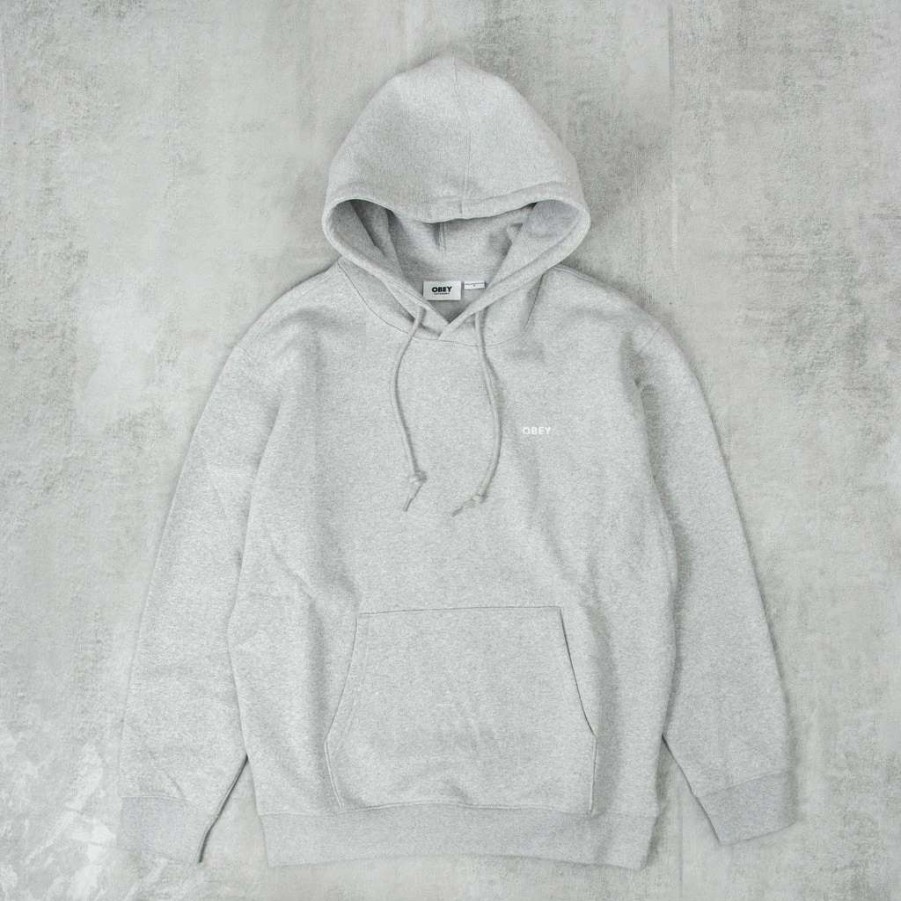 Sweats & Hoods * | Obey Established Works Bold Hood Ash Grey