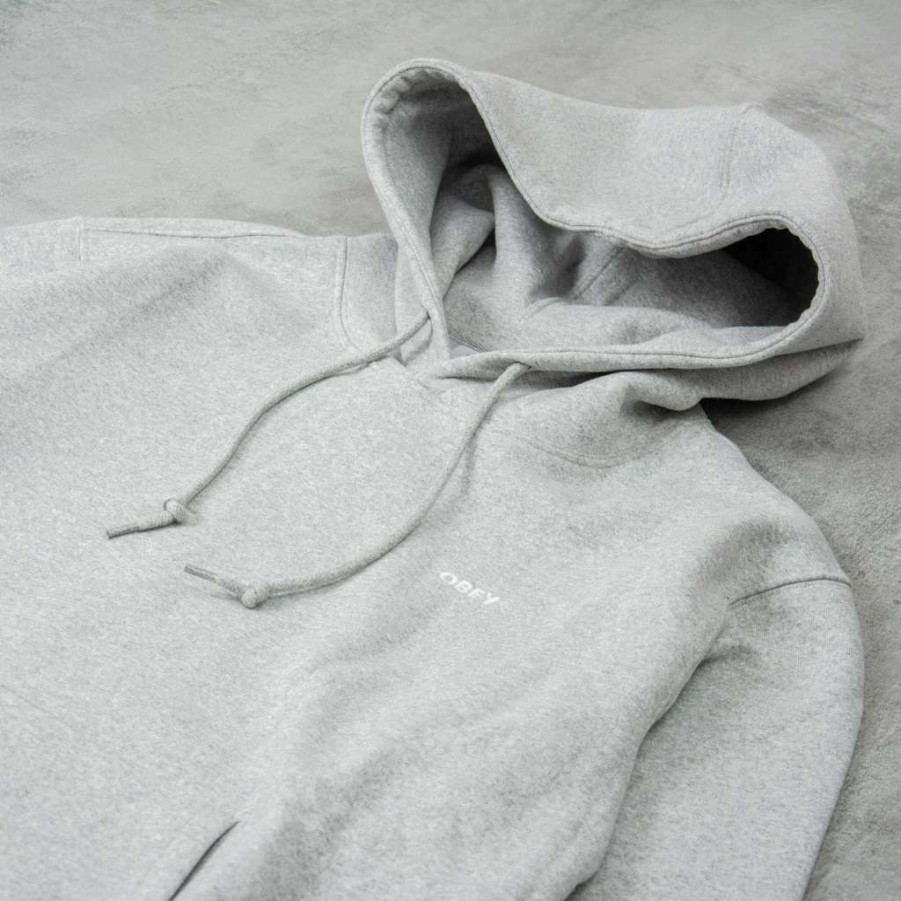 Sweats & Hoods * | Obey Established Works Bold Hood Ash Grey