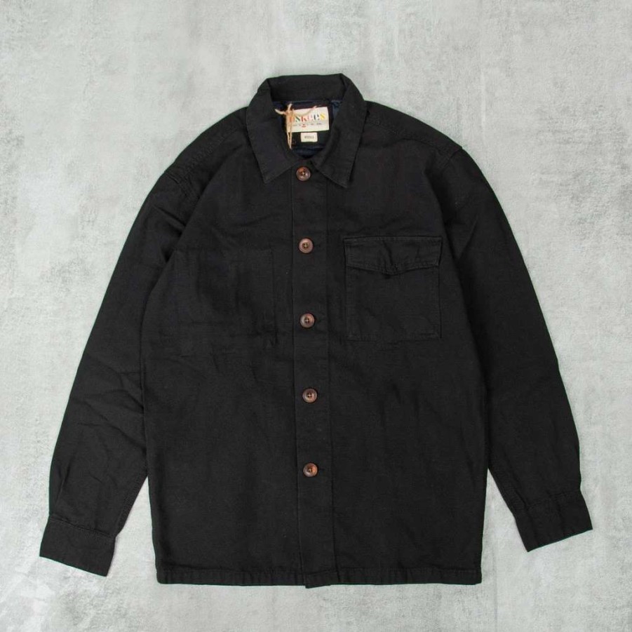 Shirts * | Uskees 3003 Button Single Pocket Shirt Black