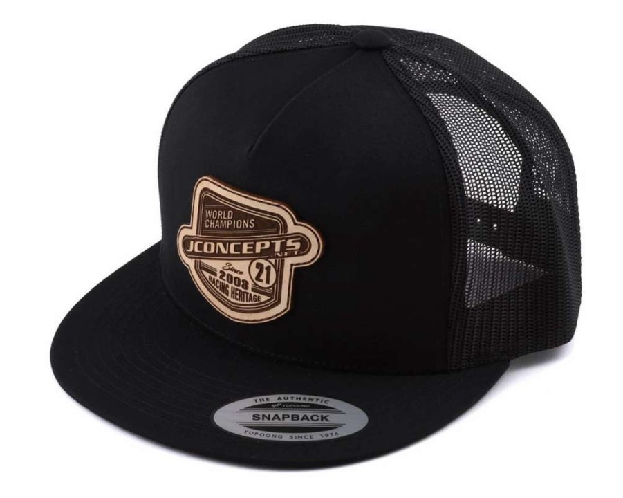 Hats * | Jconcepts Heritage 21 Snapback Flatbill Hat (Black) (One Size Fits Most)