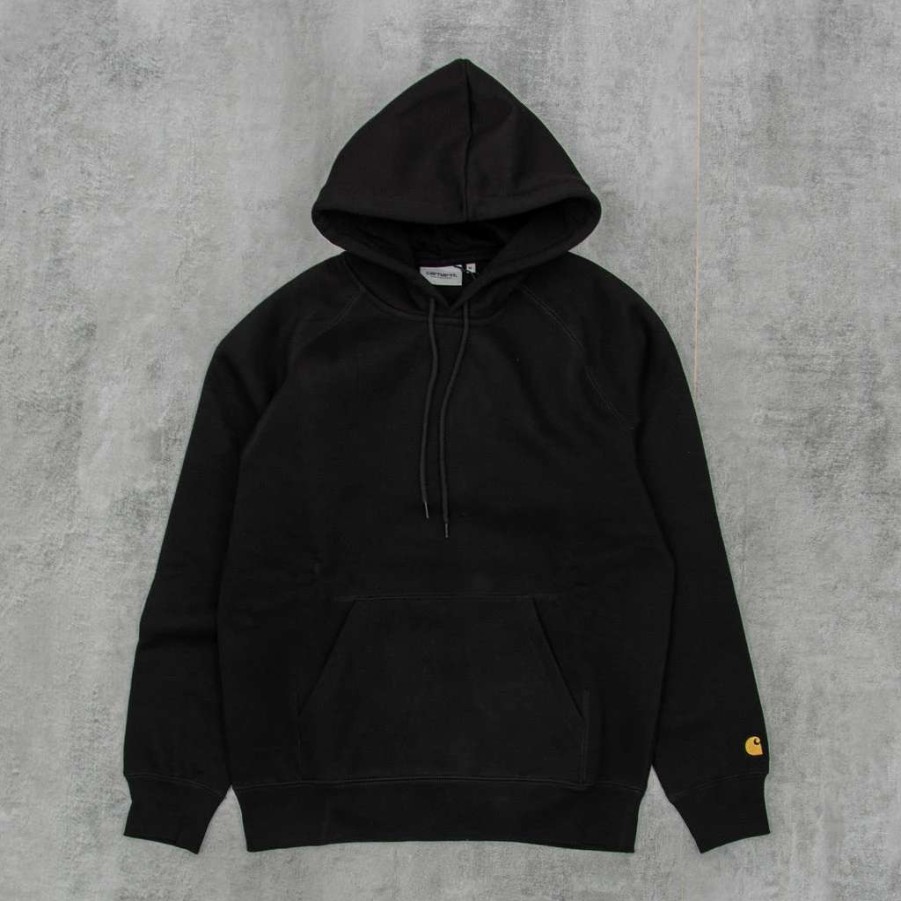 Sweats & Hoods * | Carhartt Wip Hooded Chase Sweatshirt Black / Gold