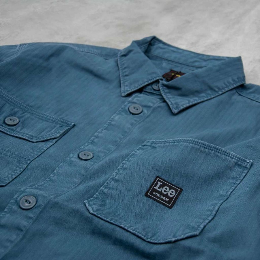 Shirts * | Lee Box Pocket Overshirt Teal