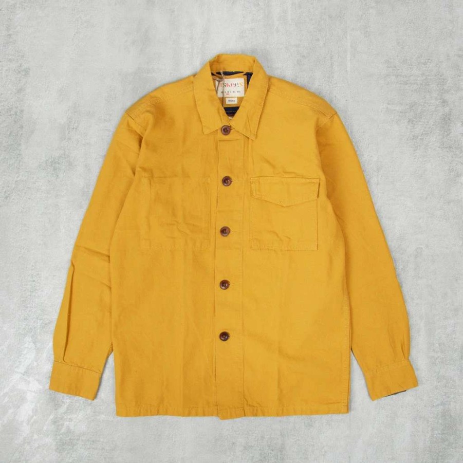 Shirts * | Uskees 3003 Button Single Pocket Shirt Yellow