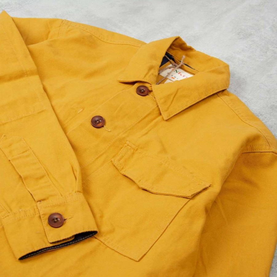 Shirts * | Uskees 3003 Button Single Pocket Shirt Yellow