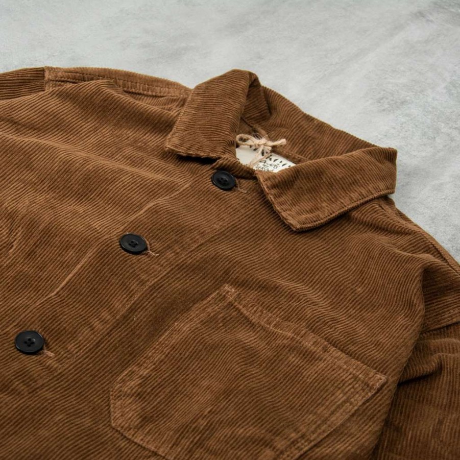 Shirts * | Uskees 3001 Button Corduroy Overshirt Brown