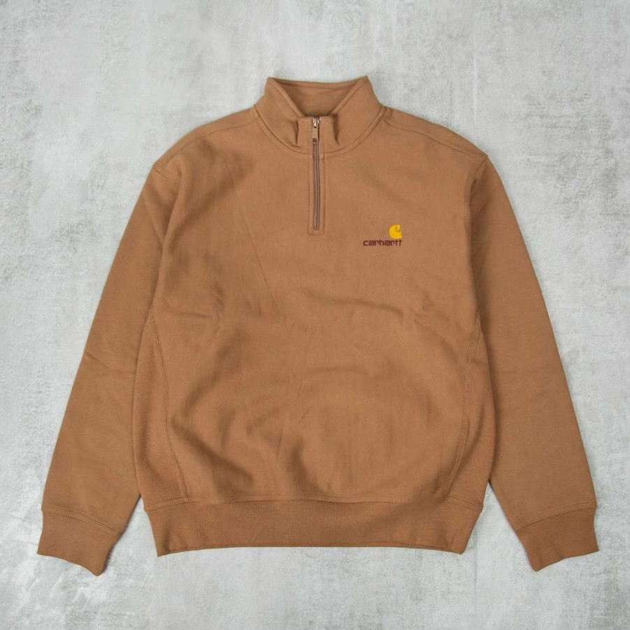 Sweats & Hoods * | Carhartt Wip Half Zip American Script Sweat Buffalo