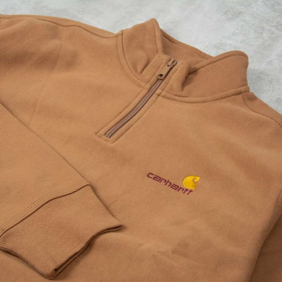 Sweats & Hoods * | Carhartt Wip Half Zip American Script Sweat Buffalo