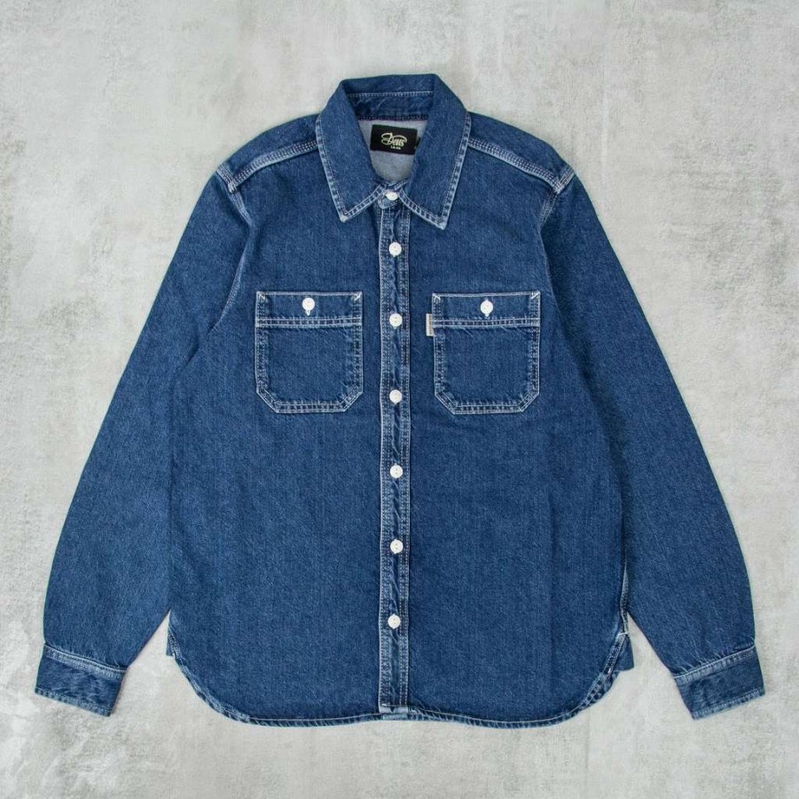 Shirts * | Deus Ex Machina Boston Denim Shirt Blue Indigo