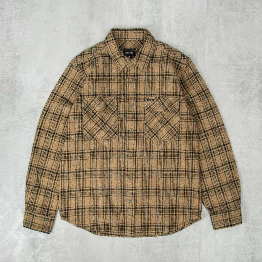 Shirts * | Brixton Bowery L/S Heavy Weight Flannel Shirt Olive / Black