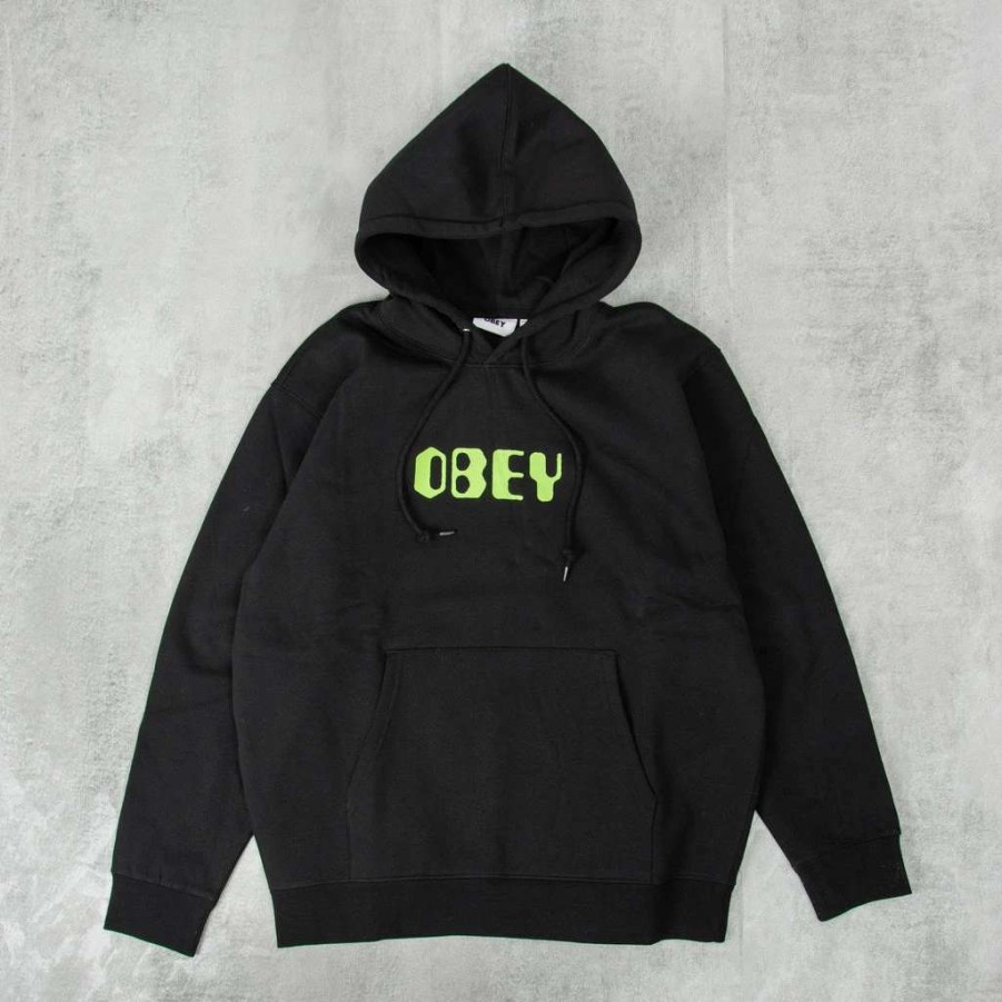 Sweats & Hoods * | Obey Grafx Hood Black