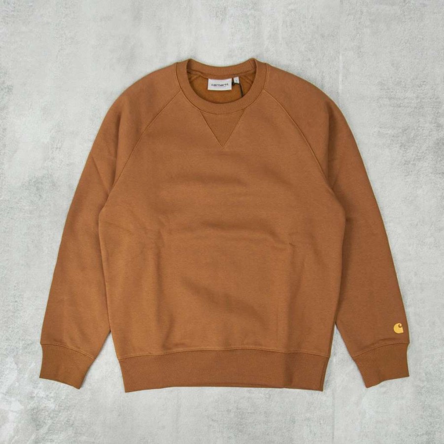 Sweats & Hoods * | Carhartt Wip Chase Sweatshirt Hamilton Brown