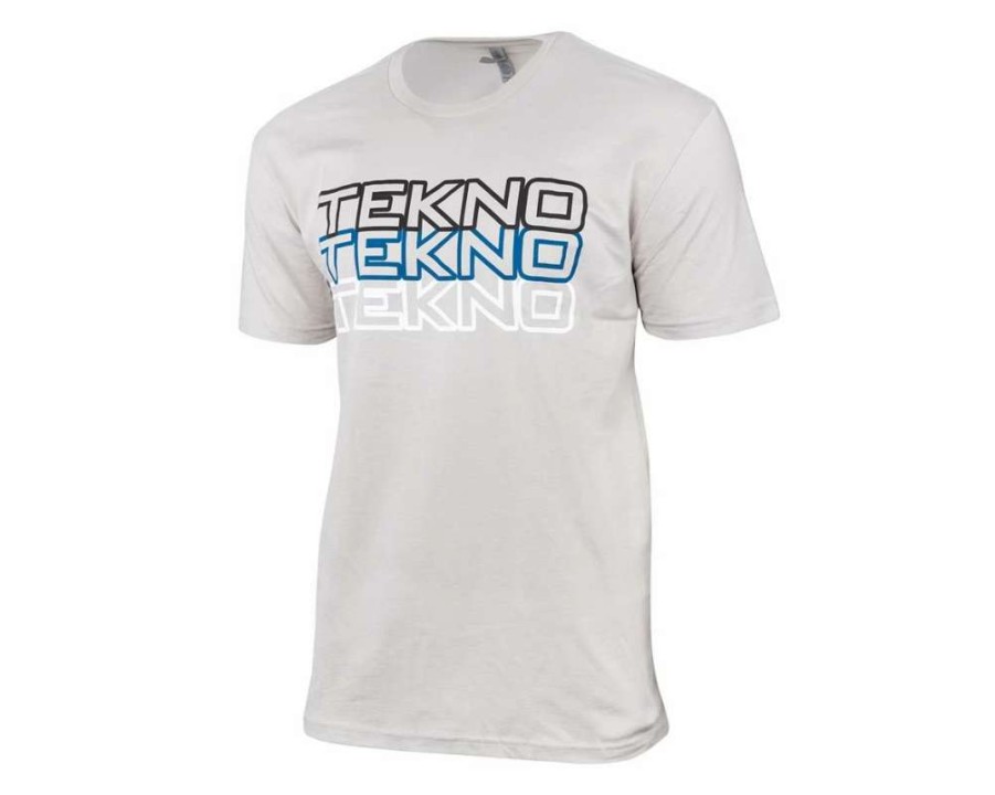 T-Shirts * | Tekno Rc Stacked Logo T-Shirt (Light Grey) (M)