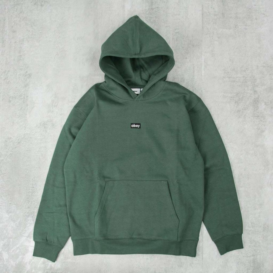 Sweats & Hoods * | Obey Mini Box Logo Hood Dark Cedar