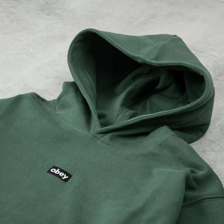 Sweats & Hoods * | Obey Mini Box Logo Hood Dark Cedar