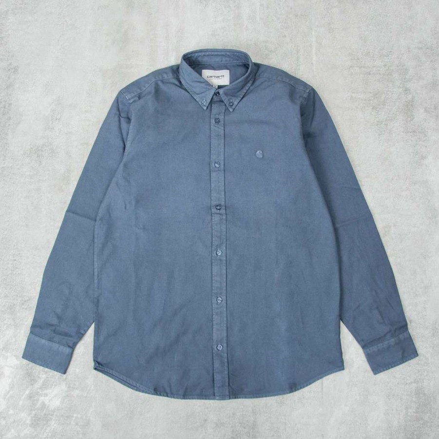 Shirts * | Carhartt Wip Bolton L/S Shirt Storm Blue