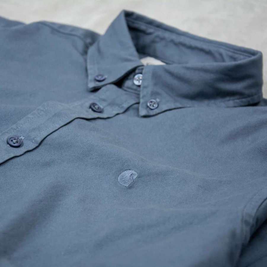 Shirts * | Carhartt Wip Bolton L/S Shirt Storm Blue