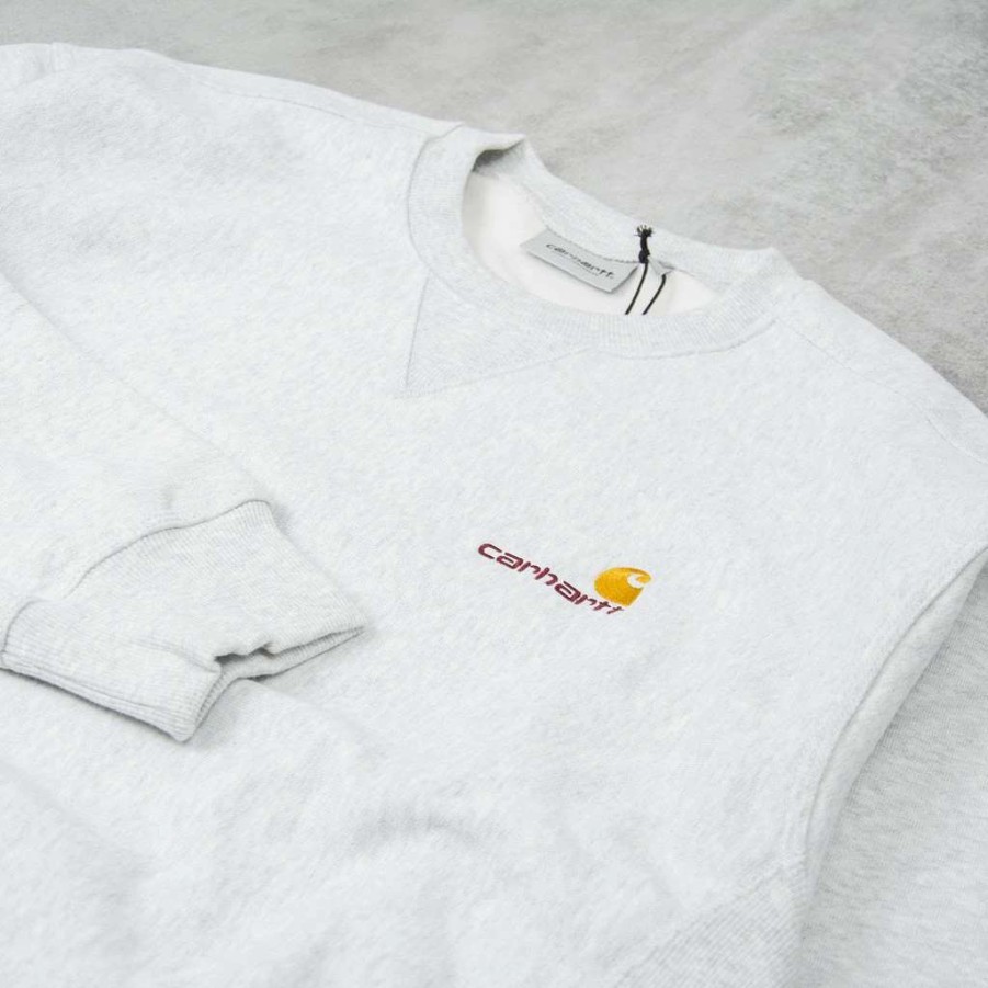 Sweats & Hoods * | Carhartt Wip American Script Sweat Ash Heather