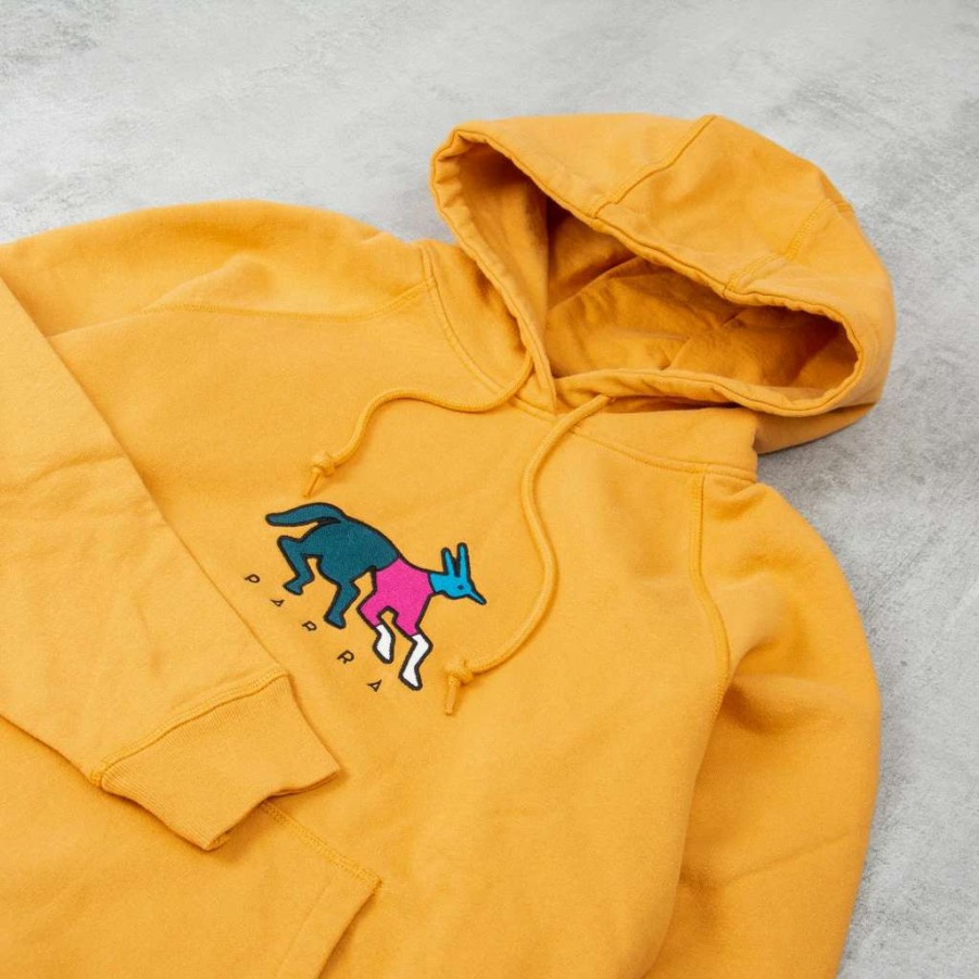 Sweats & Hoods * | By Parra Anxious Dog Hooded Sweat Gold Yellow