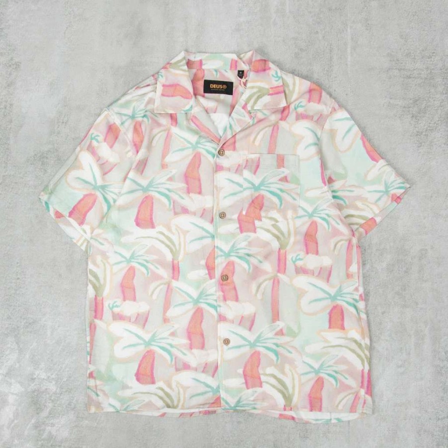 Shirts * | Deus Ex Machina Palms Shirt Sea Foam